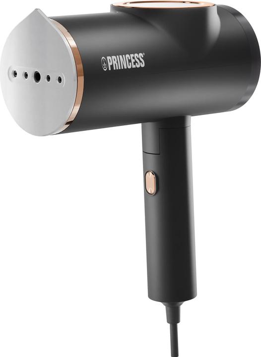 Princess 01.332890.01.001 Raddrizzatore a vapore nero, argento 1300W (1300 W, 18 g/min)