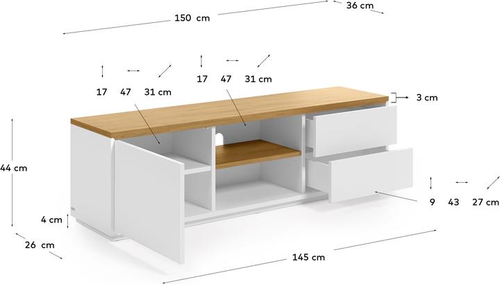 Immagine prodotto Kave Home Abilen (150 x 44 x 36 cm)