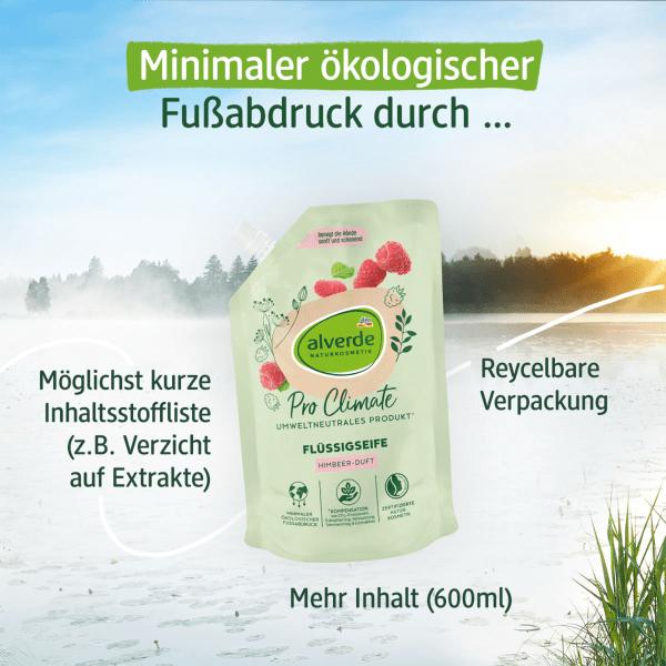 Produktbild dm alverde Pro Climate Flüssigseife Himbeer-Duft Nachfüllpack (Flüssigseife)