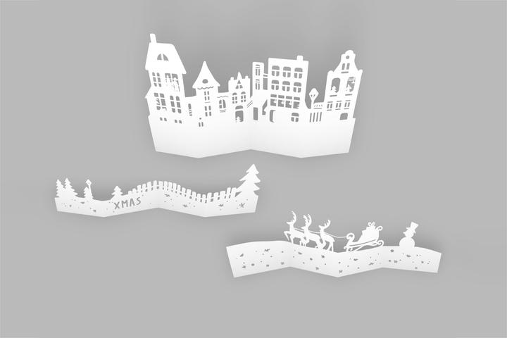 Produktbild VBS Papier-Silhouette "Weihnachtsdorf"