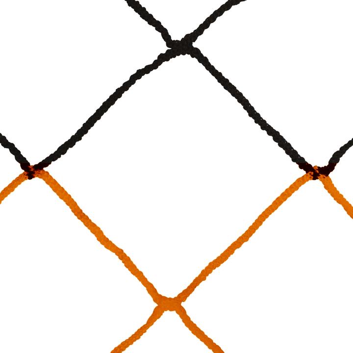 Actual product image Sporti Pair of European 11-a-side football nets bicolor pp braided 4mm single mesh 120 honeycomb