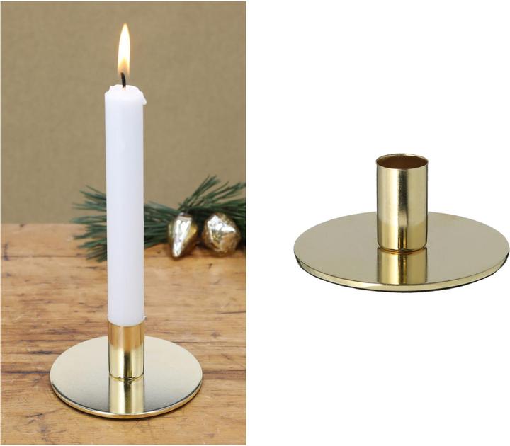 Produktbild Novaliv 12x Stabkerzenhalter Adventskranz GOLD 10x5cm Tafelkerzenhalter modern scandic chic (10 x 5 cm)