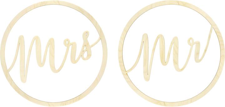 Immagine prodotto Partydeco Accessorio per feste Mrs Mr D: 38 cm, 2 pezzi, Marrone