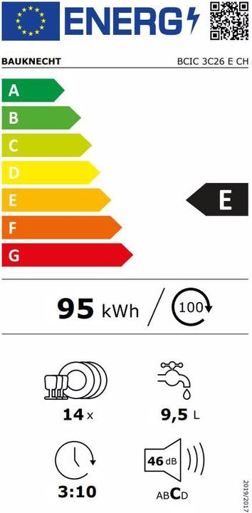 Energie-Label Bauknecht Bcic 3c26 E Ch