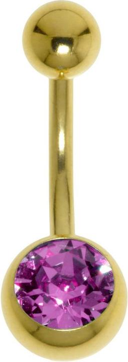 Bijouteria Bauchpiercing (Premium Kristall, Chirurgenstahl 316L, PVD Beschichtung (goldfarbig))