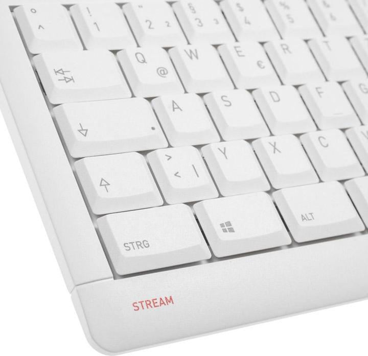 Produktbild CHERRY TAS STREAM KEYBOARD TKL Corded DE-Layout grau (DE, Kabelgebunden)