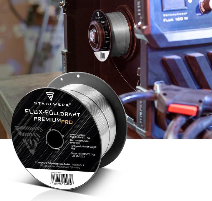 Produktbild Stahlwerk Schweissdraht MIG MAG Premium Fülldraht E71T-GS Ø 0,9 mm S100/D100 1 kg