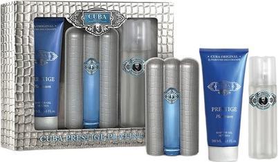 Actual product image NoName Cuba Prestige Platinum Fragrance for Men 3 Piece Gift Set - 3.0oz EDT Spray, 3.4oz Aftershave, 6.8oz (Manicure set)
