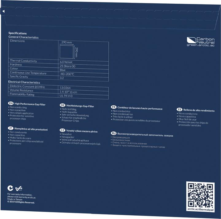 Image du produit Arctic Thermo-Pad (1 mm, 6 W/m K)