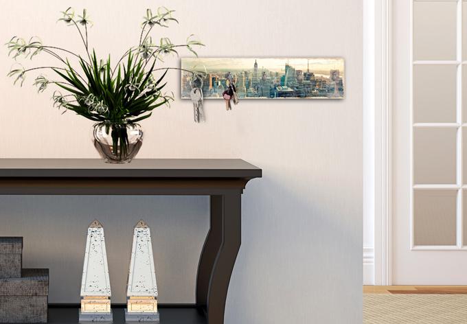 Produktbild Trenddeko Skyline von New York City + 5 Haken (40 x 10 cm)