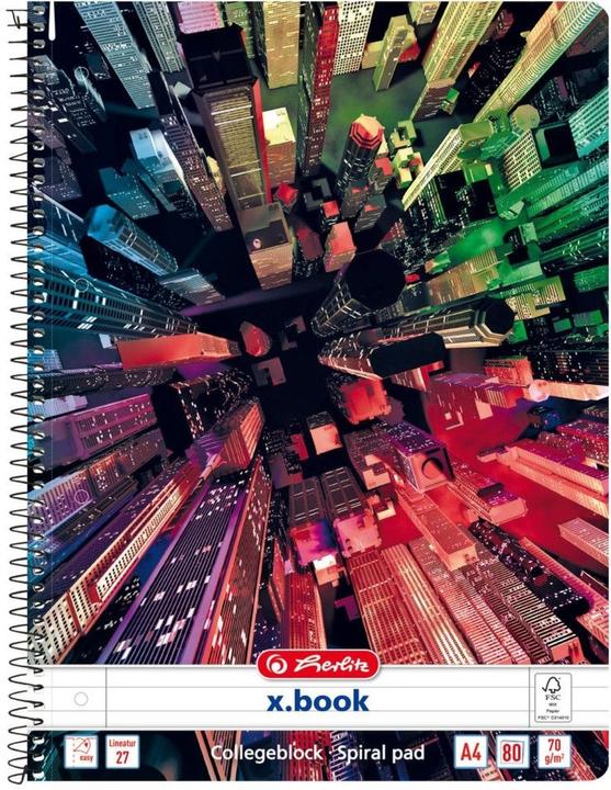 Produktbild Herlitz Spiralblock A4 80 Bl. Lin.27 FSC Mix (A4, Kein Einband)