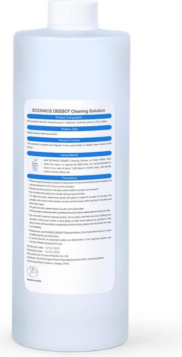 Immagine prodotto Ecovacs DEEBOT X1/T10 Soluzione detergente per famiglie 1 L - D-SO01-0019