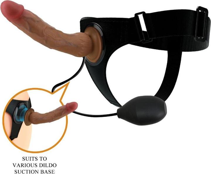 Pretty Love - Kyton Universal Harness Slip Mit Squirting Dildo 19 cm Mulato
