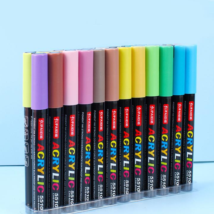 Produktbild I Am Creative Wasserfeste Acryl Permanent Marker Pigment Stifte 4mm 24er Set (Bunt, 24 x)