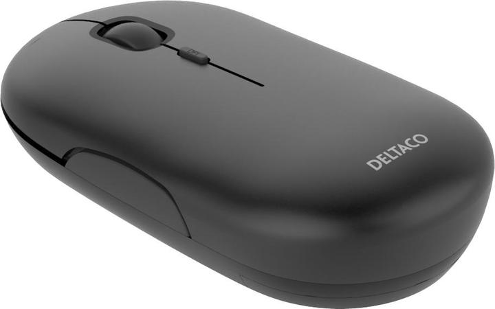 Productafbeelding Deltaco Draadloze platte stille muis 1600 DPI, USB-ontvanger, 4 knoppen, donkergrijs (Draadloze)