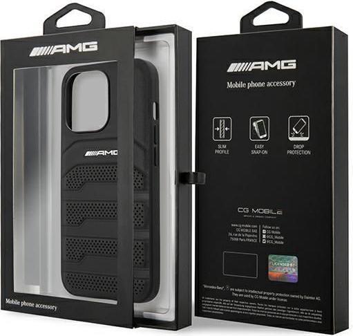 Image du produit Mercedes AMG AMHCP14LGSEBK iPhone 14 Pro 6,1" czarny/black hardcase Leather Debossed Lines (Apple iPhone 14 Pro)
