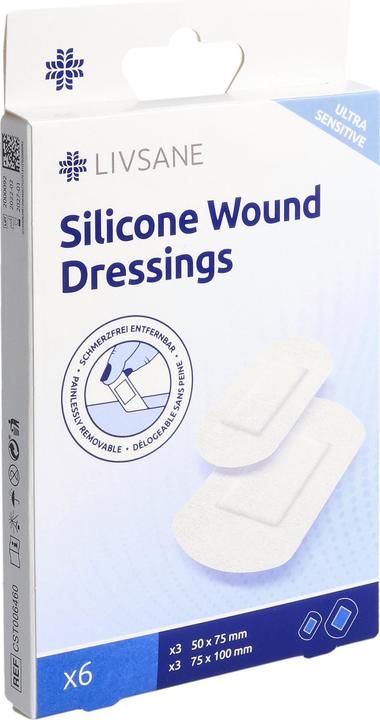 Livsane Silikon-Wundverbände ultra sensitive (6 x)