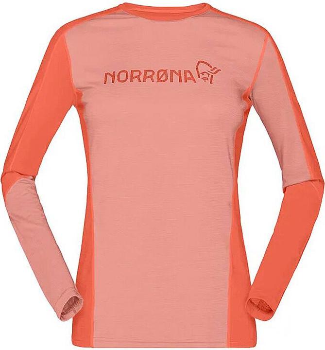 Immagine prodotto Norrøna Pullover termico da donna Norrona Falketind Equaliser Merino a girocollo - pesca/arancio (M)