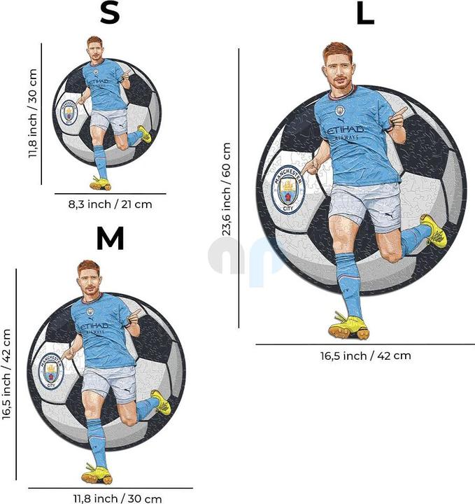 Image du produit Iconic Man City FC - Kevin De Bruyne - Puzzle en bois Taille L (500 pièces) (500 pièces)