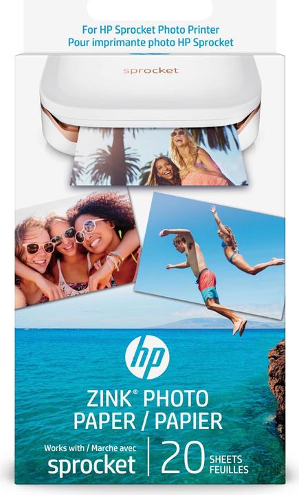Actual product image HP Sprocket Fotopapier Zink (290 g/m², Photo (5x7.6cm), 20 x)