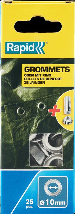 Produktbild Rapid Ösen mit Ring 10x21mm 25 Stück + Einschlagwerkzeug