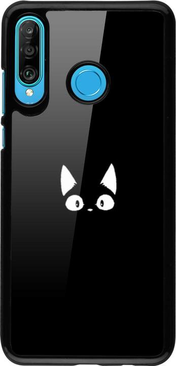 Actual product image PhoneLook Cover Funny cat on black (Huawei P30 Lite)