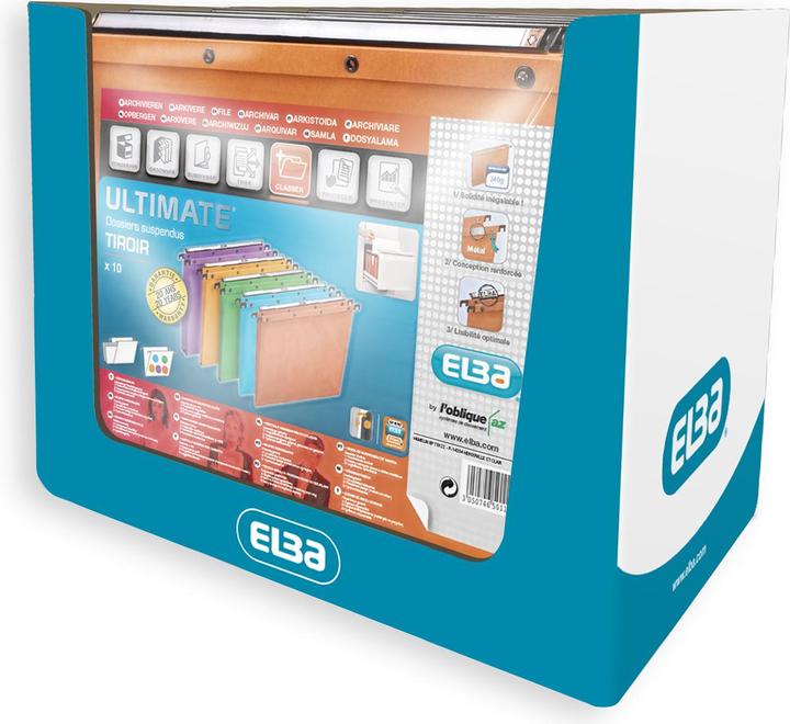 Actual product image Elba Suspension files AZO Ultimate, for drawers, orange (A4, 10 x)