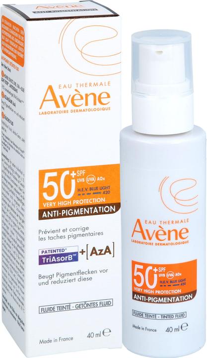 Actual product image Avène Anti-Pigmentation getöntes Fluid LSF 50+ für empfindliche Haut, 40 ml Lösung (Sun cream face, SPF 50+, 40 ml)