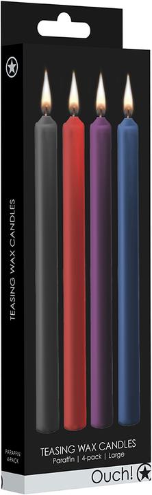 Actual product image Ouch! Teasing Wax Candles Large - Paraffin - 4-pack - Mixed Colors