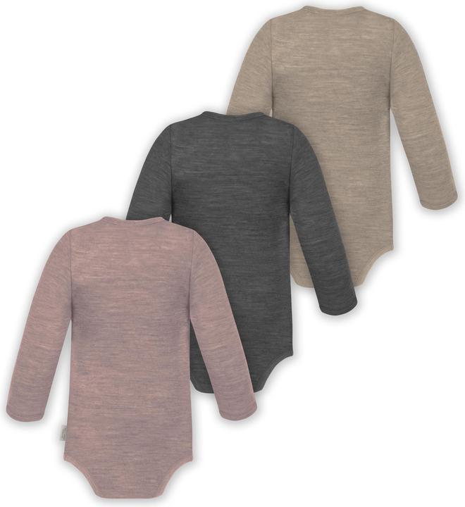Produktbild Normani 3er Pack Baby Merino Langarm Wickelbody für Junge und Mädchen - 9355 (74)