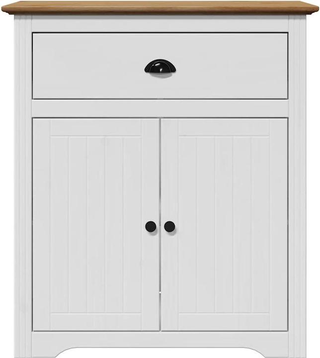 Produktbild VidaXL Flurschrank BODO Weiss und Braun 80x35x90 cm Flurmöbel Schrank (80 x 35 x 90 cm)