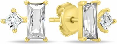 Image du produit Brilio Silver - Gold-plated stud earrings with cubic zirconia EA1122Y