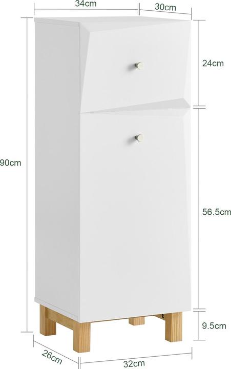 Actual product image SoBuy Laundry cupboard with laundry bag