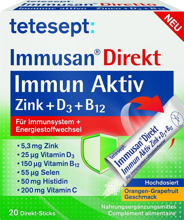 Immagine prodotto Tetesept Immusan Direct Immune Active Zinc+D3+B12 (20 Pezzo/i, Raccoglitrice)