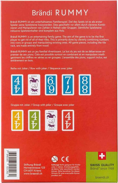Actual product image Brändi Rummy (German, French, Italian)