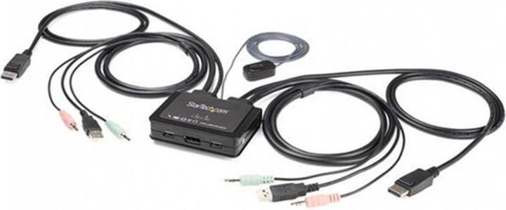 Actual product image StarTech .com SV211DPUA4K USB DisplayPort KVM Switch (Supports 3.5mm audio, DisplayPort 1.2, USB-powered