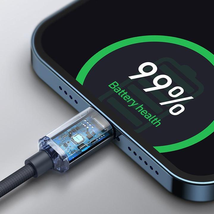 Actual product image Baseus Crystal Shine Series Fast Charging Data Cable Type-C to iP 20W 2m Purple (2 m, USB 2.0, 20 W)