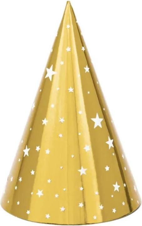Immagine prodotto Partydeco Cappelli da festa Stelle, oro, 16 cm (1 pz / 6 pz)