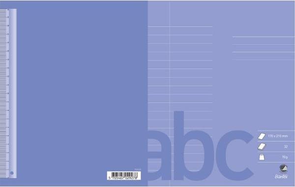 Actual product image Bantex Writing notebook, 17 x 21 cm, 18 lines (10 mm), light purple, 20 pieces.
