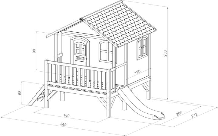 Immagine prodotto Axi Stef Playhouse marrone/bianco con scivolo viola