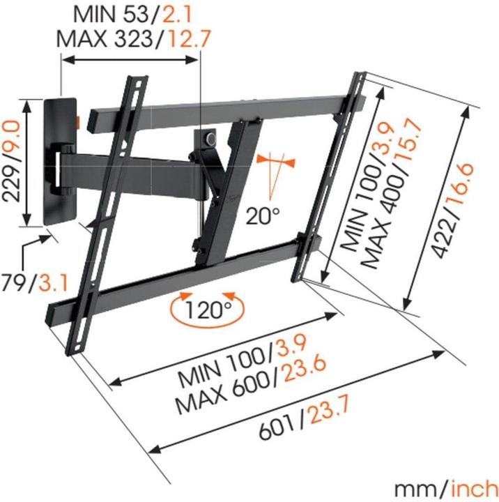 Immagine prodotto Vogels Parete 3325 (Muro, 65", 30 kg)