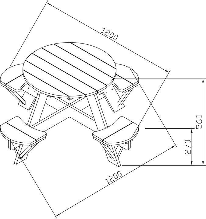 Image du produit Axi Table de pique-nique ovni ronde arc-en-ciel