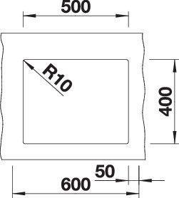 Productafbeelding Blanco SUBLINE 500-U (Onderbouw gootsteen, 53 cm, 46 cm)
