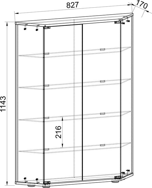 Immagine prodotto VCM Espositore in legno con supporto in vetro, scaffale Cenila L (83 x 17 x 114 cm)