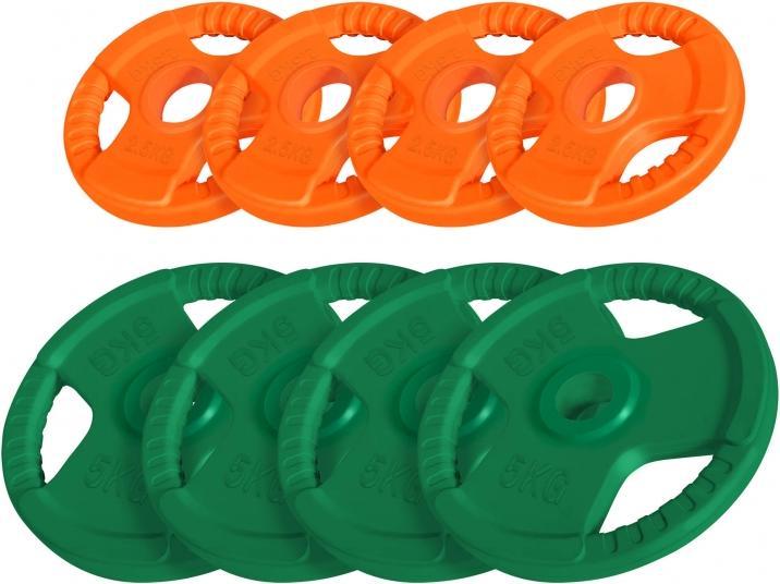 Gorilla Sports Hantelscheibenset (4 x 2.5 kg, 4 x 5 kg)