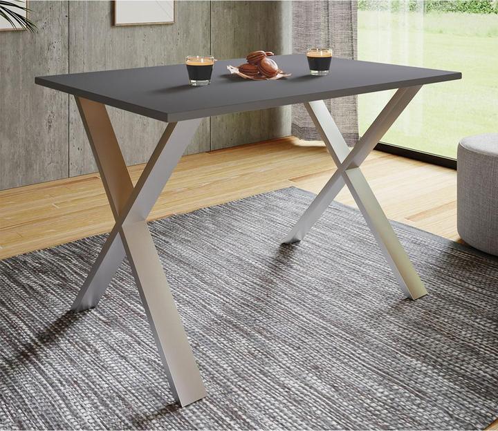 Produktbild Ebuy24 Esstisch XonaX silberfarben (140 x 50 x 76 cm)