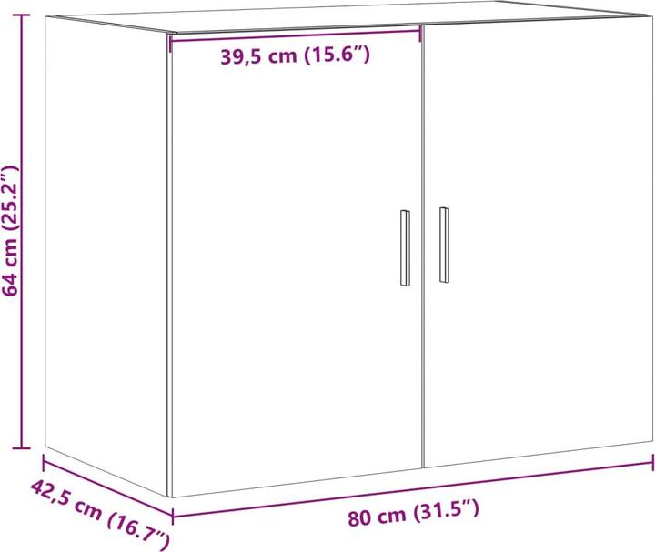 Produktbild VidaXL Wandschrank (80 x 42.5 x 64 cm)