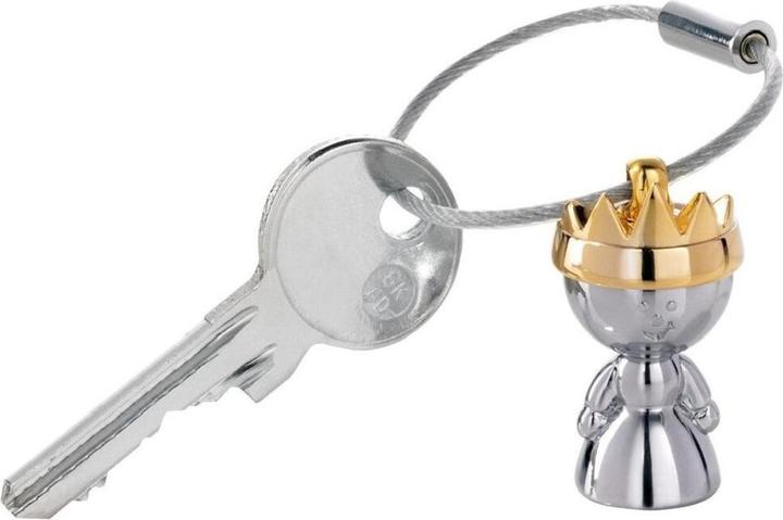 Troika LITTLE QUEEN Schlüsselanhänger Königin mit goldener Krone, glänzend grau/gold