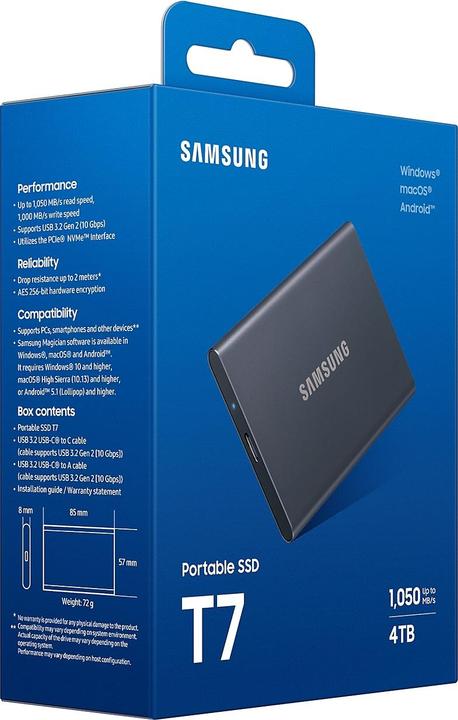 Produktbild Samsung Portable T7 Titan Grey (4 TB)