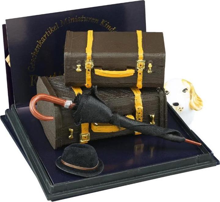 Produktbild Reutter 001.748/7 - Kofferset, Miniatur, mit Hut und Regenschirm